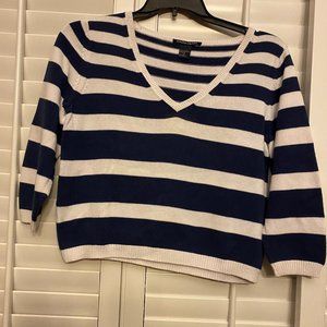Boston Proper - Nautical VNeck  Sweater ,  100% Cotton -Size Small